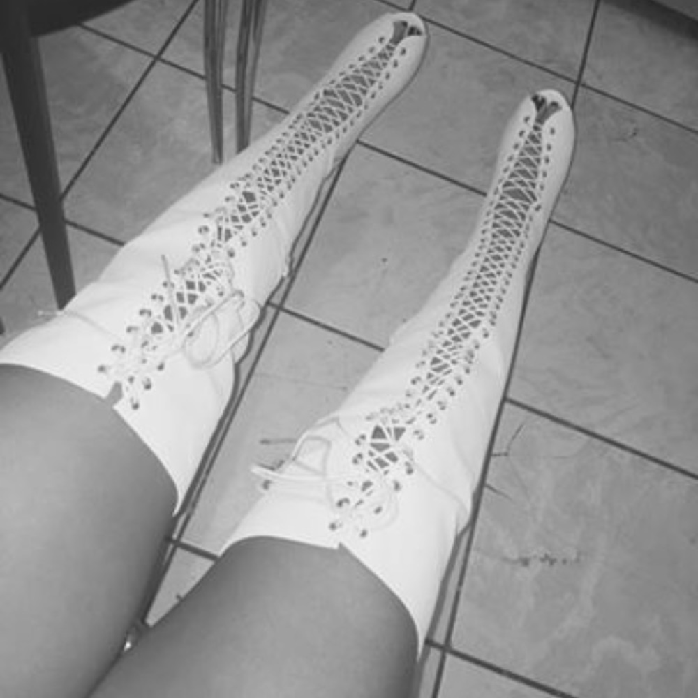 Cream boots from Akira